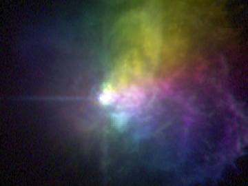 A picture of a polarised light of a star 